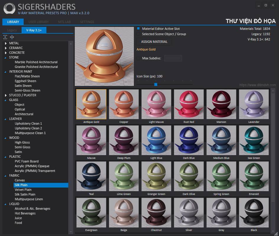 [ Plugins-3dsmax ] SIGERSHADERS V-Ray Material Presets Pro v3.2.0 For 3ds Max 2013 – 2016